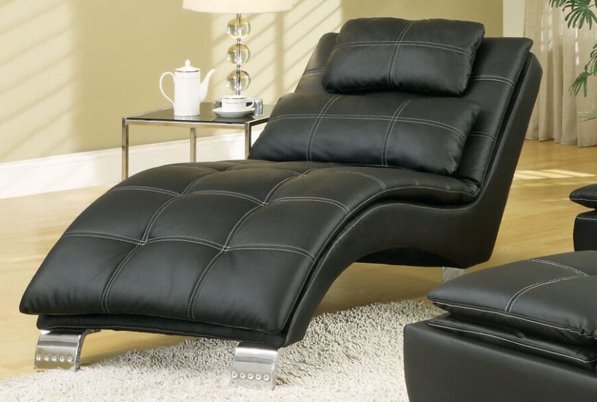 黑色皮革现代躺椅客厅