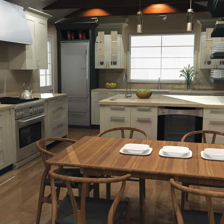 使用2020设计软件的虚拟厨房设计的令人难以置信的例子。