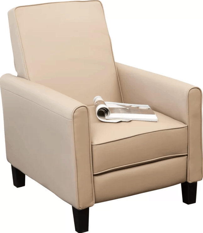 大俱乐部躺椅与3个位置类型和手动推回功能。