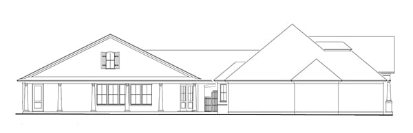 左视图草图3的卧室单层斯蒂芬斯传统乡村风格的家。