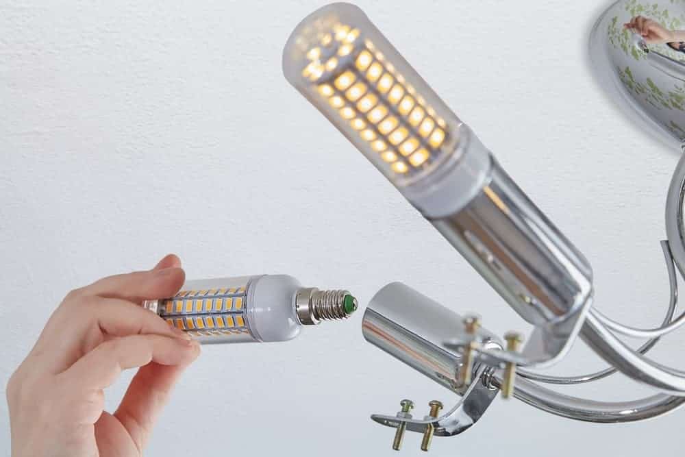 LED玉米灯泡的灯具。
